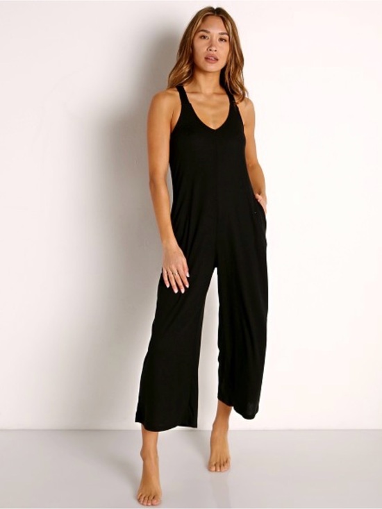 Z Supply Pants - Z SUPPLY One And Done Jumper Black Ribbed size Small S Relaxed Fit Beach Casual